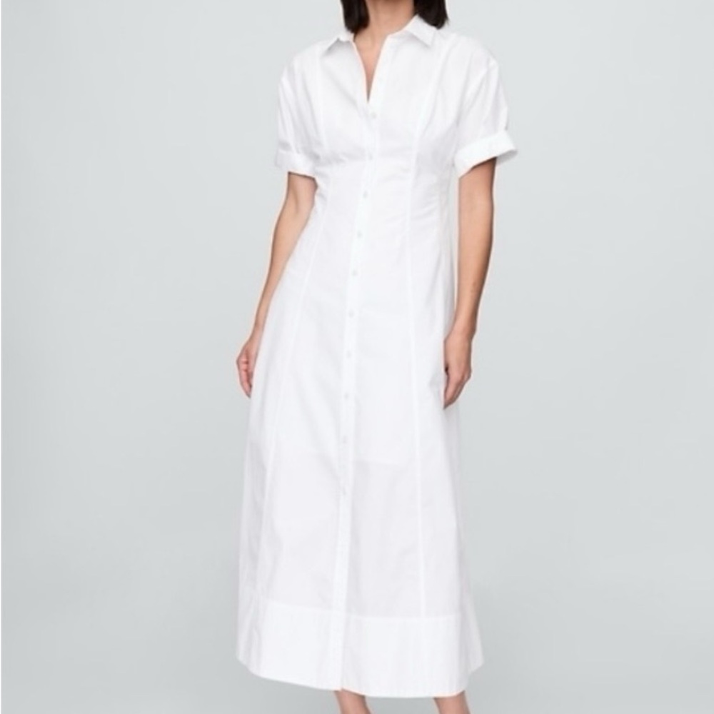 GAP White Midi Shirt Dress small